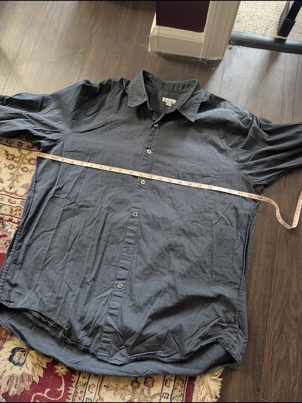 Steven Alan 2x MiUSA Gray & White Chambray Oxford Casual Button-down Shirts XL - Picture 16 of 16
